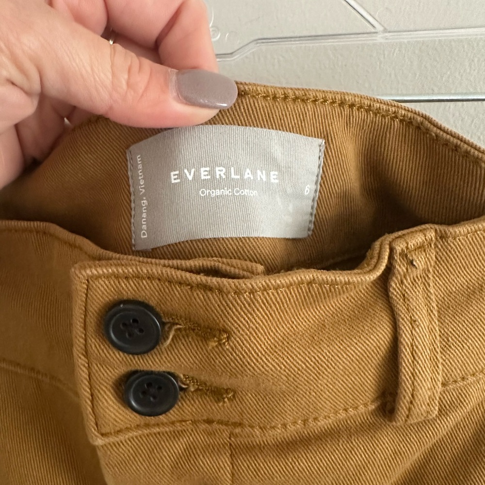Everlane the organic cotton wide leg pants‎ size 6 color tapenade natural fibers - Picture 7 of 10